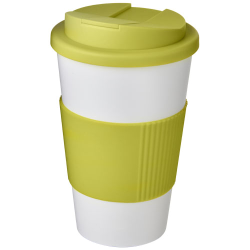 Gobelet isolant promotionnel avec grip 350ml Americano® Blanc et Citron vert